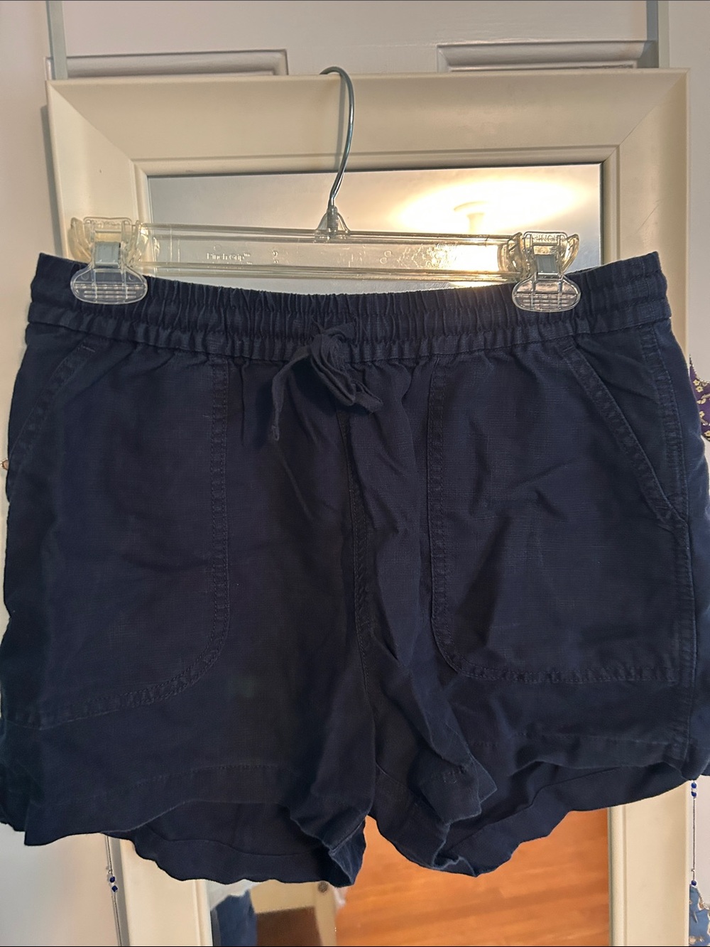 Point Sur Women's Navy Drawstring Casual Shorts Made in Sri Lanka S